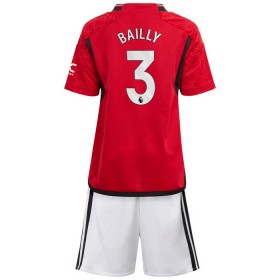 Camisola Manchester United Bailly 3 Criança Equipamento Principal 2023-24 Manga Curta